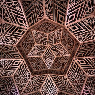 “Dimensions” by @hybycozo at @sensoriopaso.Not-as-yet titled central piece of forty-four.